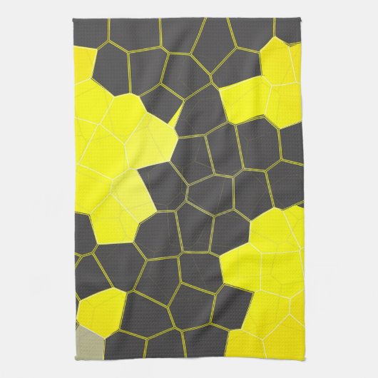 Minimalismus Abstrakt Art Gelb Weiße Zellen Geschirrtuch (Vertikal)