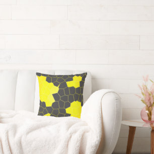 Minimalismus Abstrakt Art Gelb Weiße Zellen Kissen