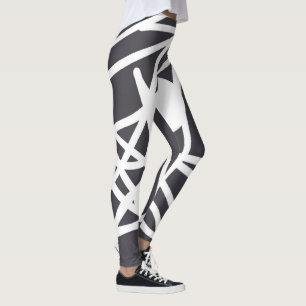 Minimalismus Abstrakt Art Graue und Weiße Leggings