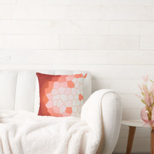 Minimalismus Abstrakt Art Korallenrot Weiße Zellen Kissen
