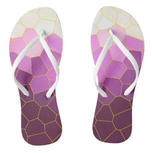 Minimalismus Abstrakt Art Lila Pink White Cells Badesandalen