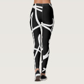 Minimalismus Abstrakt Art Muster Schwarz-weiß Leggings (Rückseite)