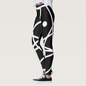 Minimalismus Abstrakt Art Muster Schwarz-weiß Leggings (Links)