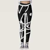 Minimalismus Abstrakt Art Muster Schwarz-weiß Leggings (Vorderseite)