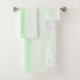 Minimalismus Abstrakt Art Pale Türkis Grün Rosa Badhandtuch Set