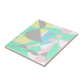 Minimalismus Abstrakt Art Pastell Grau Türkis Pink Fliese (Seite)