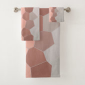 Minimalismus Abstrakt Art Pastell Graue Zellen Badhandtuch Set (Insitu)