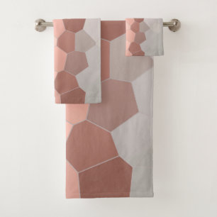 Minimalismus Abstrakt Art Pastell Graue Zellen Badhandtuch Set