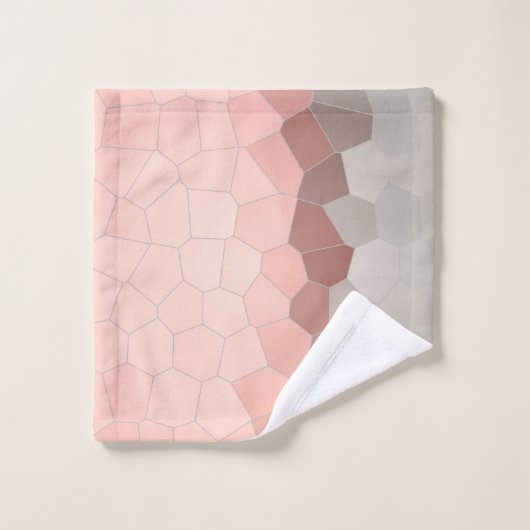 Minimalismus Abstrakt Art Pastell Graue Zellen Badhandtuch Set (Waschlappen)