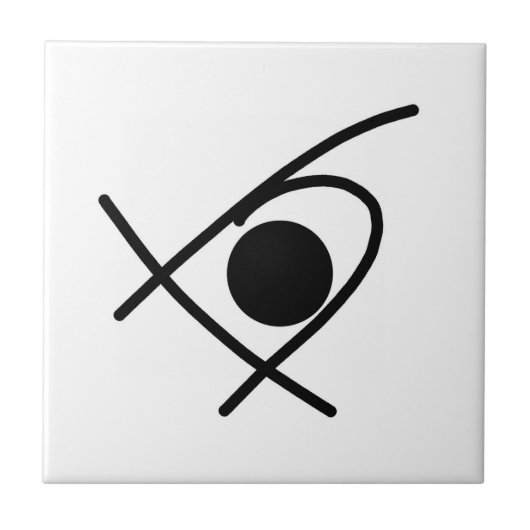 Minimalismus Abstrakt Art Schwarz/Weiß Fliese (Vorderseite)