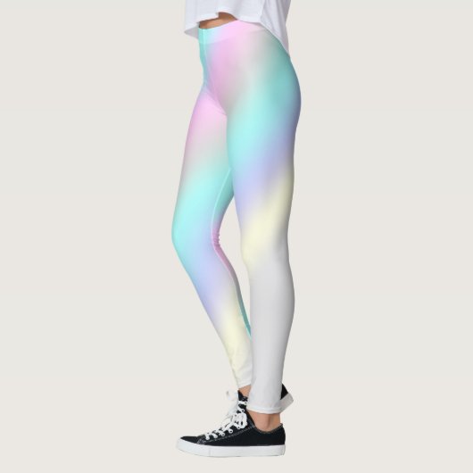 Minimalismus Abstrakt Art Türkis Pink Pastel Lege Leggings (Links)