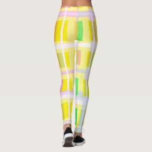 Minimalismus Abstrakt Art Yellow Green Lila Blocks Leggings