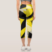 Minimalismus Abstraktes Kunstmuster Schwarz Gelb W Capri Leggings (Rückseite)
