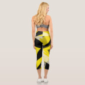 Minimalismus Abstraktes Kunstmuster Schwarz Gelb W Capri Leggings (Rückseite)