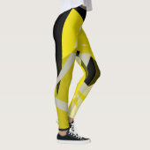 Minimalismus Abstraktes Kunstmuster Schwarz Gelb W Leggings (Rechts)