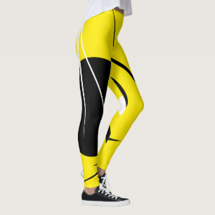 Minimalismus Abstraktes Kunstmuster Schwarz Gelb W Leggings