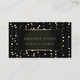 Minimalismus Beauty Black Gerahmt Golden Confetti Visitenkarte
