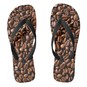 Minimalismus-Begriffskaffeebohne-Geschäft Badesandalen