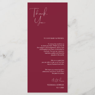 Minimalismus Burgundy Script Place Einstellung Vie Programm