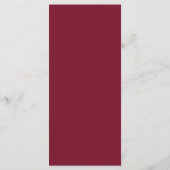 Minimalismus Burgundy Script Place Einstellung Vie Programm (Rückseite)