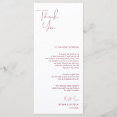 Minimalismus Burgundy Script Place Einstellung Vie Programm (Vorderseite)