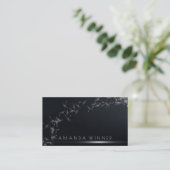 Minimalismus Dandelion Confetti Black Glam Vip Visitenkarte (Stehend Vorderseite)