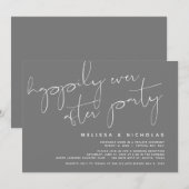 Minimalismus Dunkelgrau, Hochzeitsfeier Party Einladung (Vorne/Hinten)