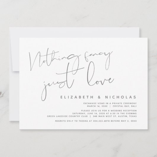 Minimalismus Dunkelgrau, Hochzeitsfeier Party Einladung (Vorderseite)