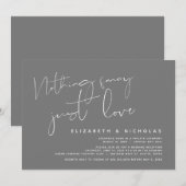 Minimalismus Dunkelgrau, Hochzeitsfeier Party Einladung (Vorne/Hinten)