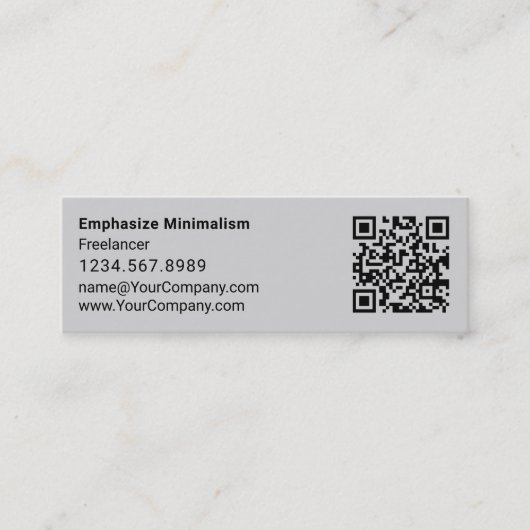 Minimalismus Einfache Orange-Initialen Grau hervor Mini Visitenkarte (Vorderseite)