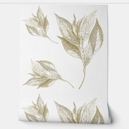 Minimalismus Elegante Foliage in goldenen Tönen Tapete