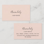 Minimalismus Elegantes Skript Makeup Artist Blush Visitenkarte (Vorne/Hinten)