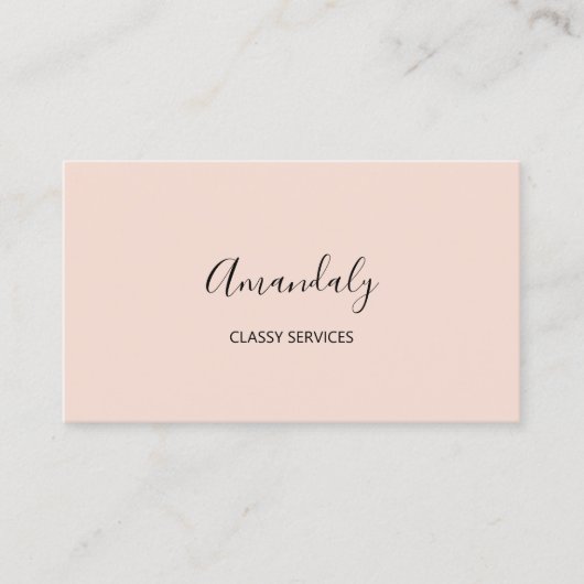 Minimalismus Elegantes Skript Makeup Artist Blush Visitenkarte (Vorderseite)