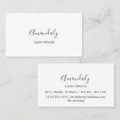 Minimalismus Elegantes Skript Schwarz-weiß machen Visitenkarte (Vorne/Hinten)