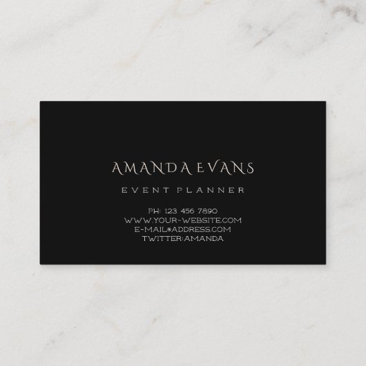 Minimalismus Event Plane Black Lights Gold Funkeln Visitenkarte (Rückseite)