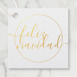 Minimalismus Feliz Navidad Typografie Weihnachten Geschenkanhänger