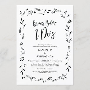Minimalismus florales Hochzeitessen Probe Dinner l Einladung