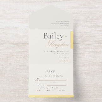 Minimalismus-Folie-Block-Hochzeit All-in-One-Einladung