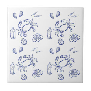 Minimalismus für Meeresnahrung Fliese