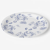 Minimalismus für Meeresnahrung Pappteller (Schrägansicht)