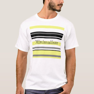 Minimalismus Gelbe Schwarze Streifen T-Shirt