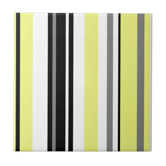 Minimalismus Gelbe Streifen Fliese (Vorderseite)