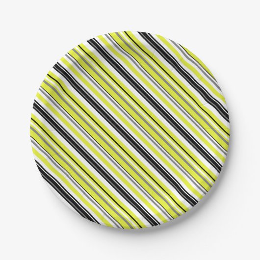 Minimalismus Gelbe Streifen Pappteller (Vorderseite)