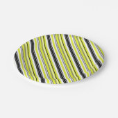 Minimalismus Gelbe Streifen Pappteller (Schrägansicht)