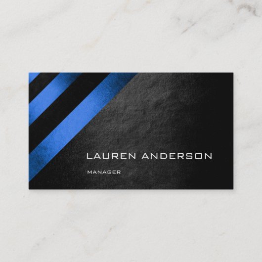 Minimalismus Geometrische Streifen Cobalt Blue Bla Visitenkarte (Vorderseite)