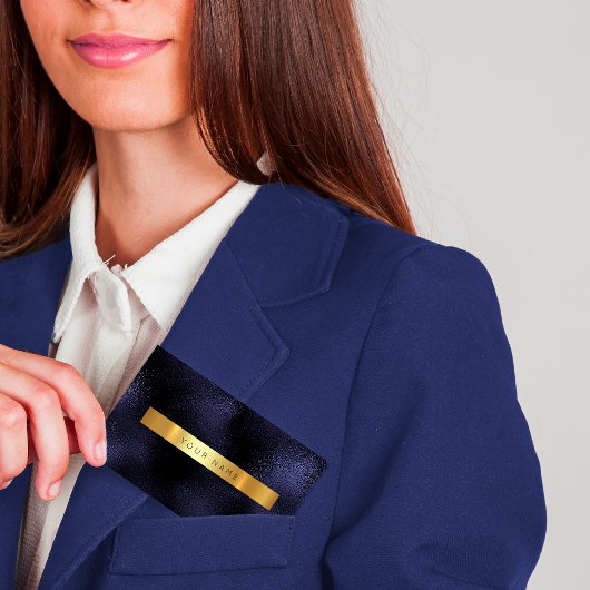 Minimalismus Glam Blue Navy Gold Metallic Vip Visitenkarte