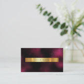Minimalismus Glam Red Wine Gold Metallic Vip Visitenkarte (Stehend Vorderseite)