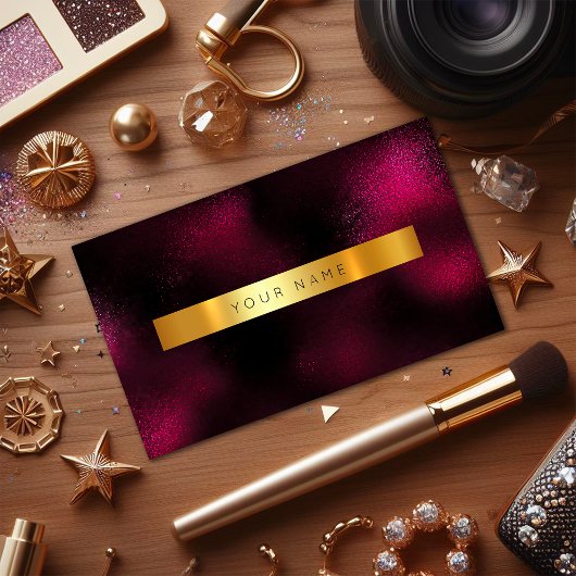 Minimalismus Glam Red Wine Gold Metallic Vip Visitenkarte