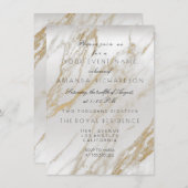 Minimalismus Gold Weiß grauer Marmor Silber Metall Einladung (Vorne/Hinten)