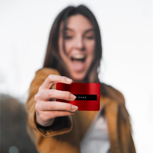 Minimalismus Golden Circles Delicate Red Steel Vip Visitenkarte